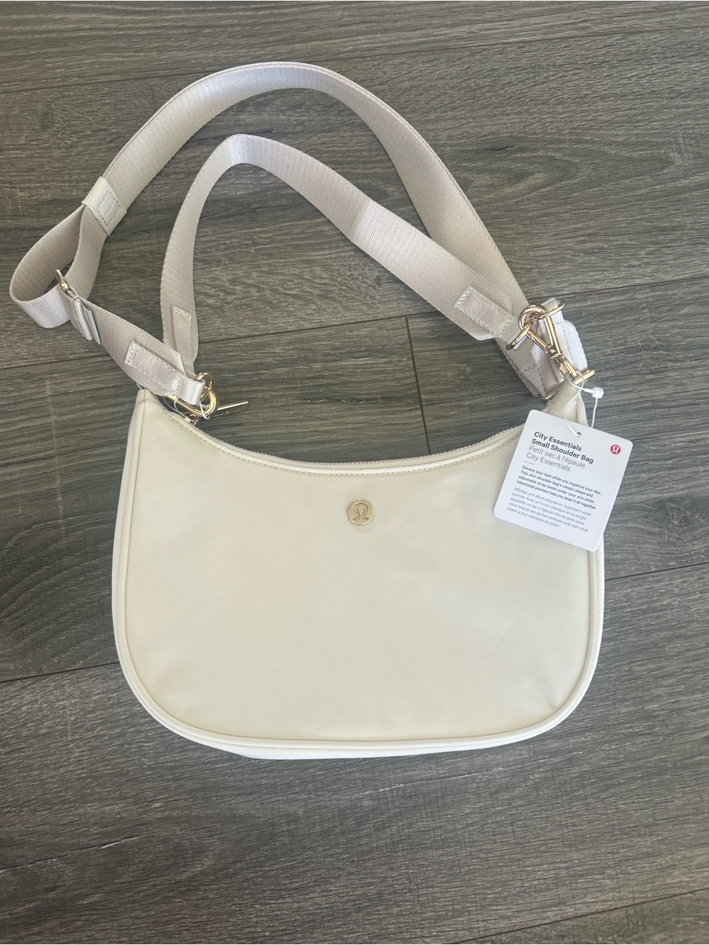 lululemon athletica Cream City Essentials Shoulder Pouch with Gold Hardware